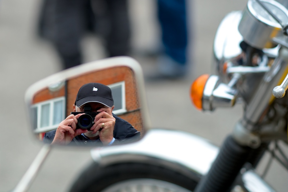   On sunnier days Brooklands is a magnet for photographers and bike, car and aircraft enthusiasts. Here I am in June 2013 with the Leica M and 75mm APO-Summicron  