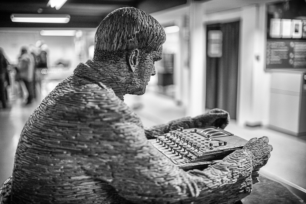   Alan Turing in slate  