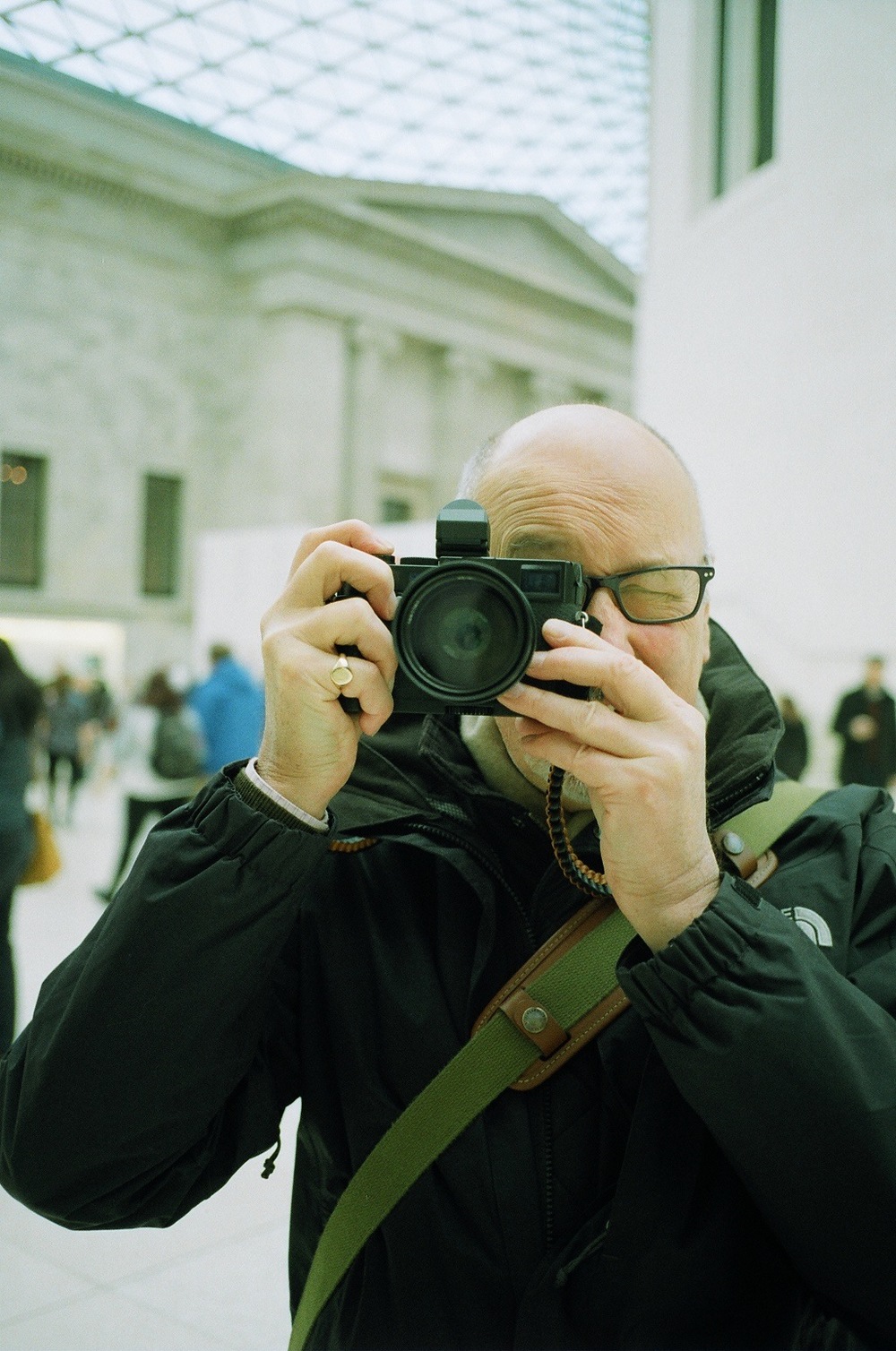 Me taking a picture of Jo with Leica M and 0.95 Noctilux, and on, and on, and on