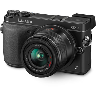 The Panasonic Lumix GX7 is my current favourite from the Micro Four Thirds camp. Small and light, it features a very useful tilting viewfinder