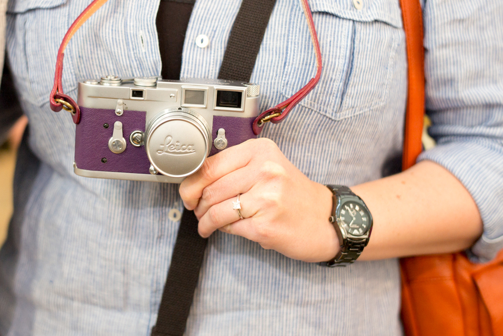 Purple Leica and the engagement ring on parade at the Photo Fair