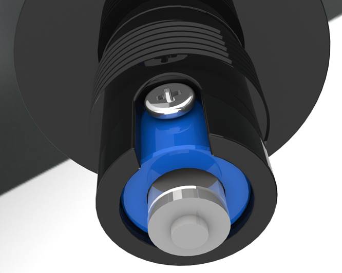 The retaining screw ensures that it is impossible to over-twist the release mechanism when attaching accessories