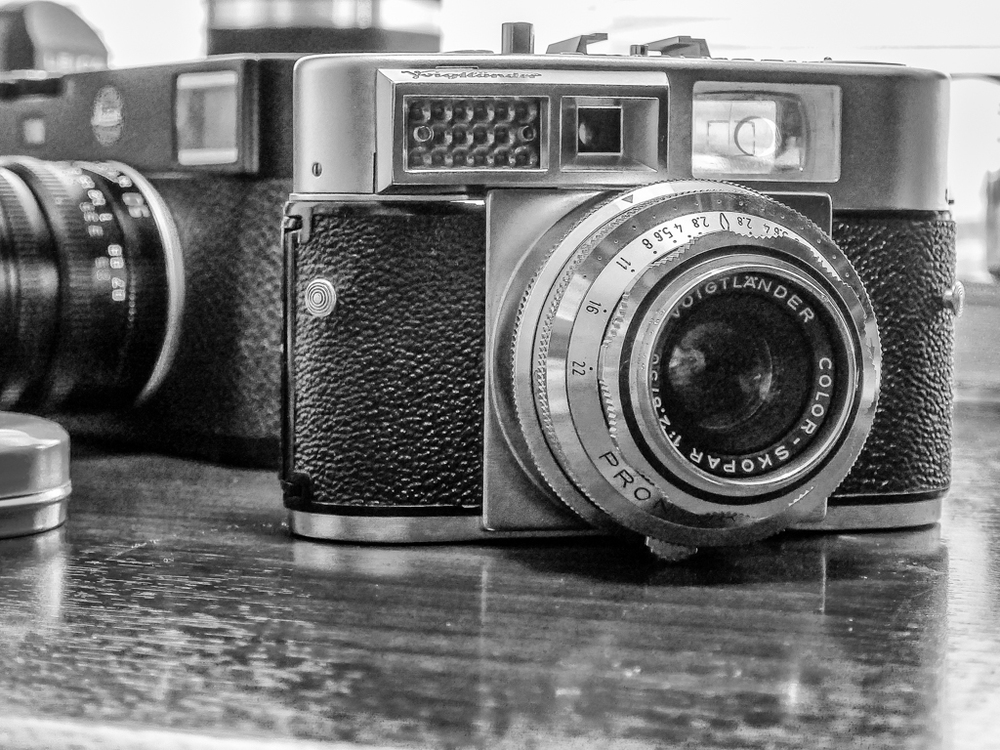The Voigländer Vitomatic II from around 1958. It is really small but weighs a ton (or 770g to be precise) in a testament to the brick outhouse build quality. With a good rangefinder, bright viewfinder and coupled light meter, this is still a very viable film camera and I am looking forward to my first results
