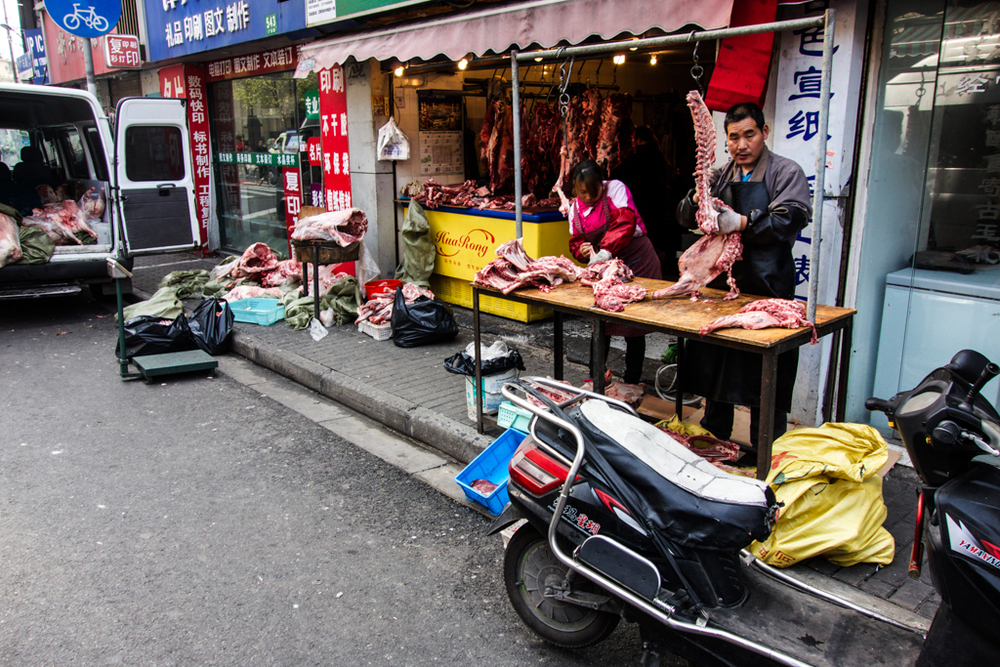 Chinese butcher at work. The European Union