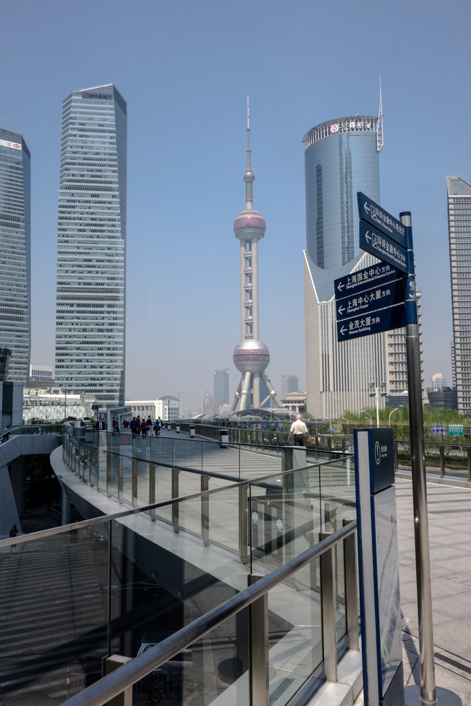 The distinctive Oriental Pearl TV tower