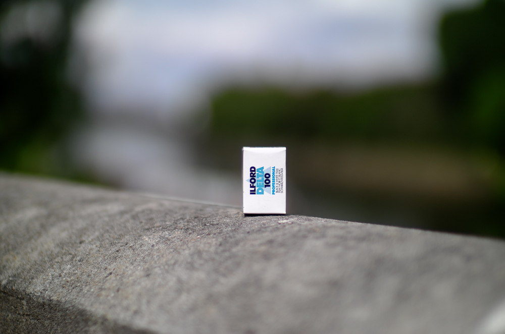   Ilford on the riverbank, f/0.95 with ND filter  
