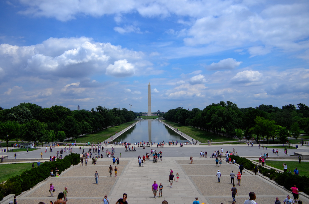   View from the top step of    the   Lincoln Memorial,   27mm, ISO 100  