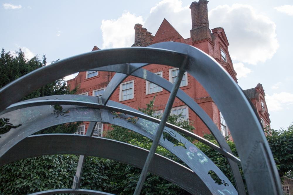 In the background, beyond the sundial, is Kew Palace where George III spent many years during his illness or, as some would have it, his madness. Kew Palace is now inside the Royal Botanical Gardens at Kew