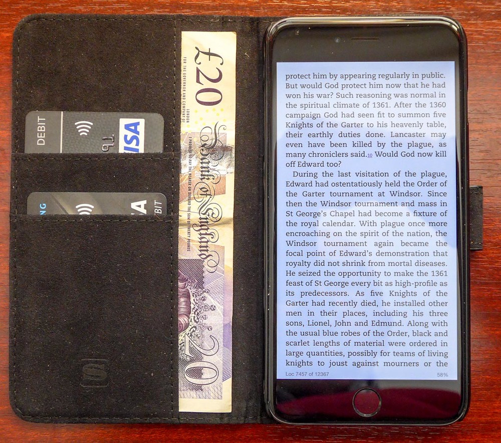 The Snugg case turns into an effective wallet, although I don