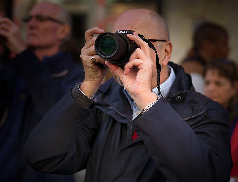 Macfilos at work behind the Leica V-Lux (Photograph by George James, Leica M-P)