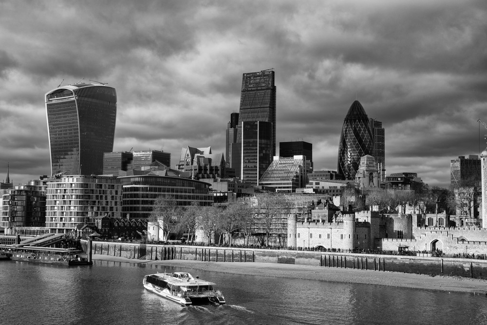 City of London from the Walkie-Talkie to the Tower: Sony A7II, ~f/5.6, 1/250s, ISO 100. Click for full-size image