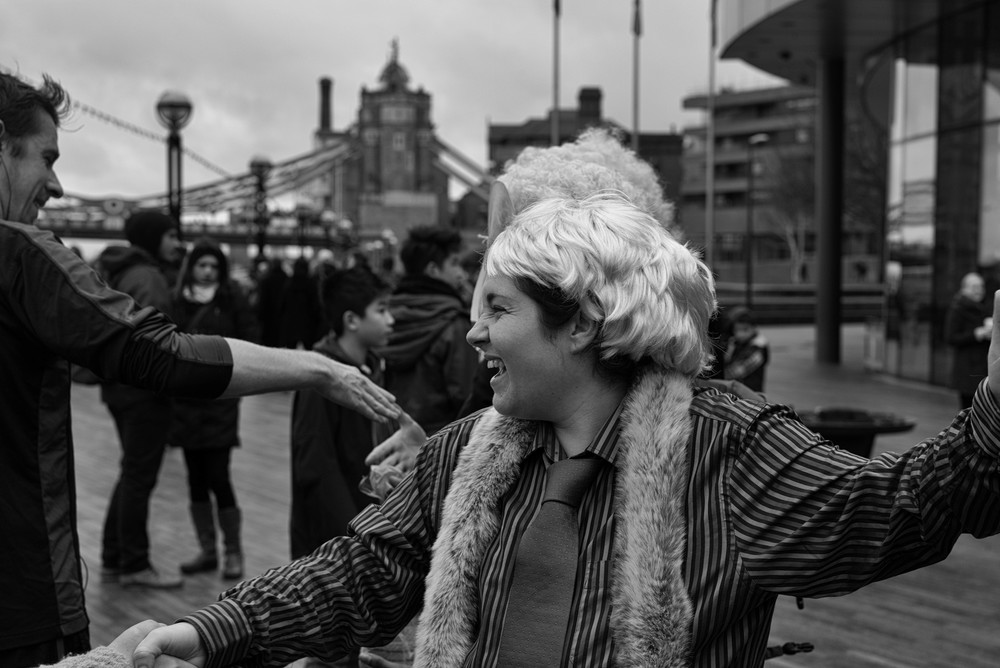 A group of ecowarriors in Boris wigs wage an anti-Mayoral demo in front of City Hall. We didn
