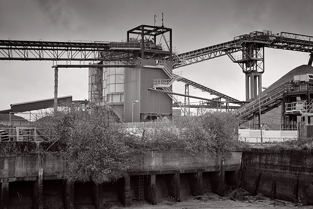 Grim industrial landscape between Greenwich and the Thames Barrier. Photo George James.