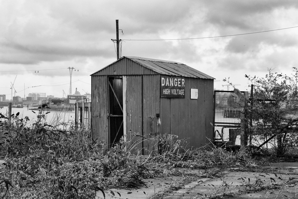 Past danger: A solitary telephone cable is the only sign of real and present hazard. Photo Mike Evans