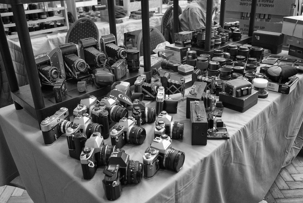 Old film cameras from Canon, Olympus, Praktika and Nikon are still in demand. Prices are low, even for the lenses which, in many cases are still excellent. For film buffs this is paradise