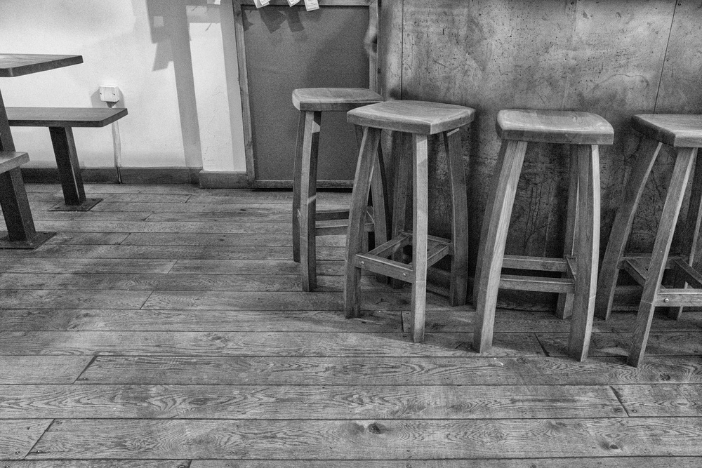  Bar stools at 12500 ISO. At this small size, remarkably little noise apparent. Click to enlarge.  