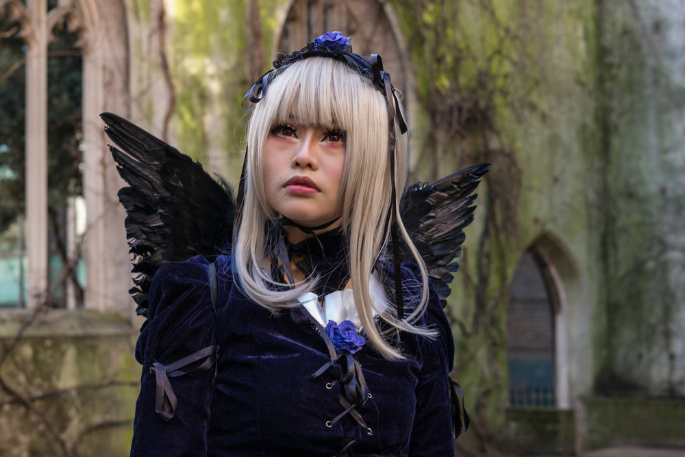 Angel at the churchyard of St. Dunstan-in-the-East, City of London. M-P, f/8 at 1/90s, ISO 650 ©Mike Evans