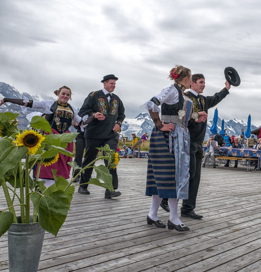 Trachtenfest —traditional alpine clothing and entertainment—at the top of the Männlichen last Sunday