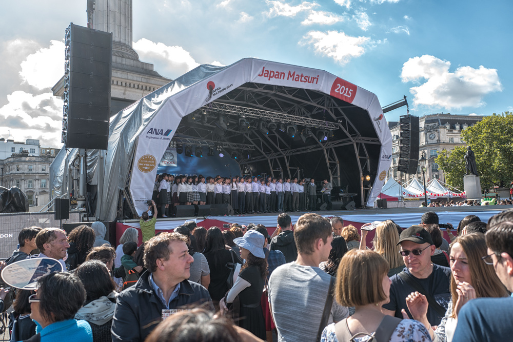 Choir of 12 to 15-year-olds from the Japanese School in Acton perform on the Matsuri stage
