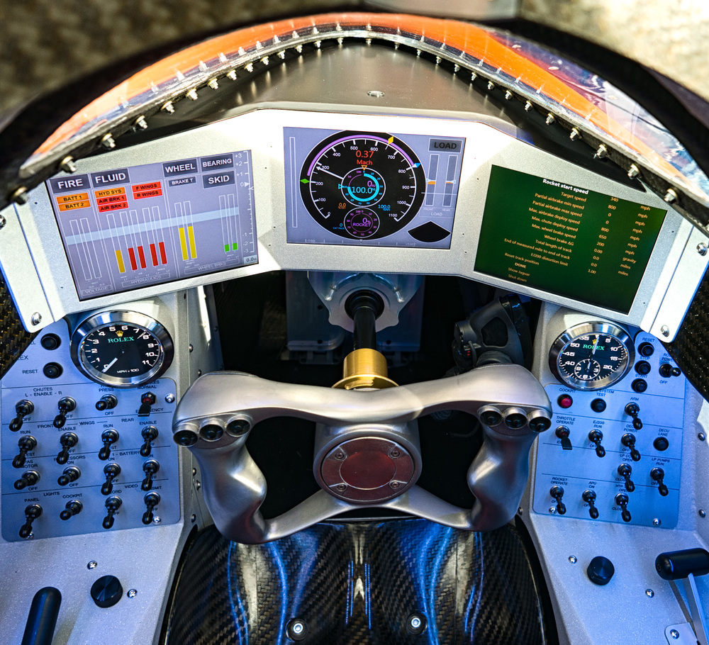 Cockpit of the Bloodhound supersonic car. Beam me up, Scotty