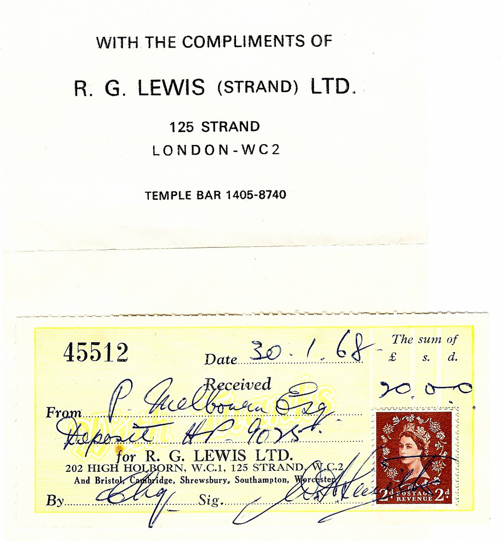 Official receipt, not valid without a 2d stamp. This is the deposit on the sale of the lens and accessories