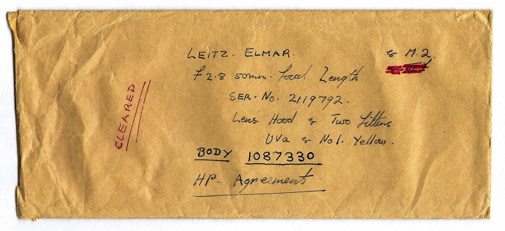 A well-organised man: The documents were filed away in this manilla envelope, with details of the equipment and a reference (top right) to the M2