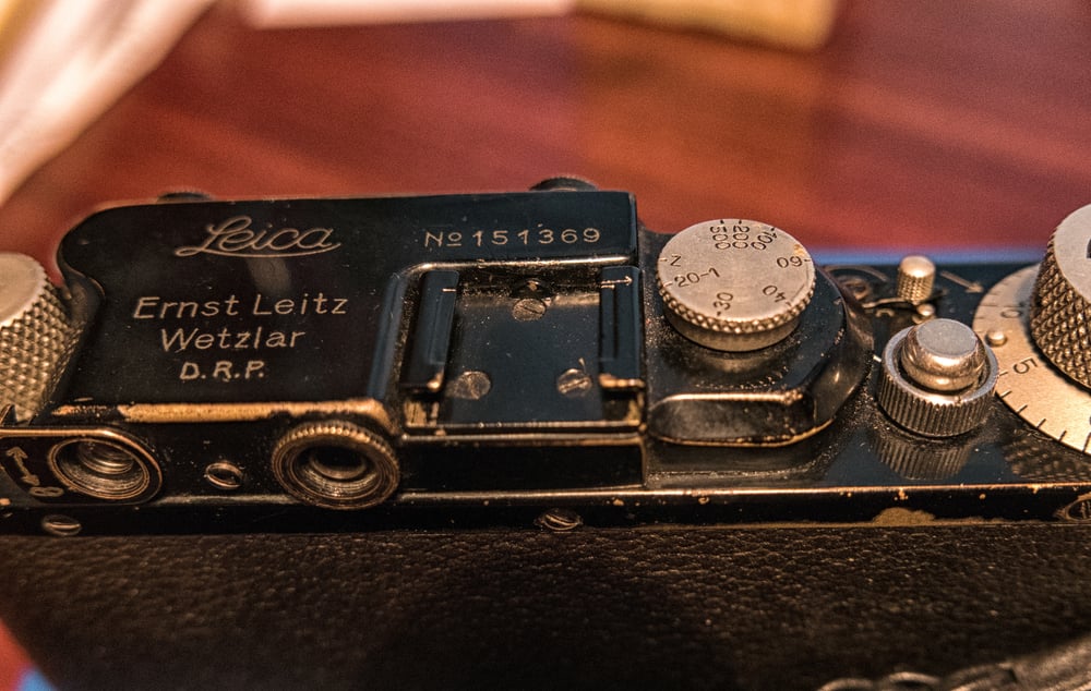 A little bit of a brush up will work wonders. Note the wide-spaced rangefinder and viewfinder windows and the smaller (in comparison with later models) speed dial