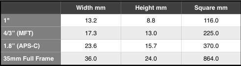 Sensor size is not everything, but it helps (source Wikipedia) . What does surprise is the big difference in area between APS-C and full frame.