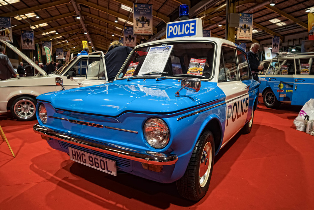 Hillman Imp panda car from Norfolk, surely the pussy cat of police cars (Photo William Fagan)