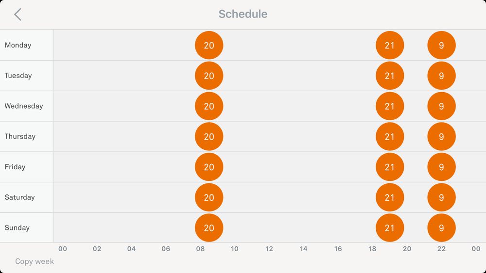  Schedules can be created and amended easily on the iPhone app 