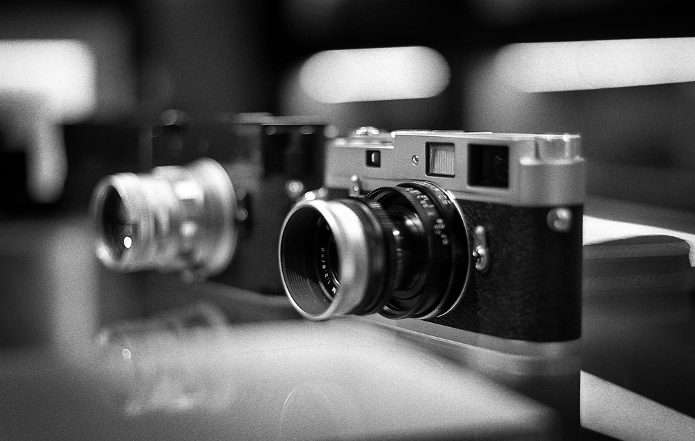  Leica M-D with 1963 50mm rigid Summicron f/2 and Leica M-A with 50mm f/2.8 Elmar-M. This shot taken by Adam with his M3 double-stroke and 50mm dual-range Summicron 
