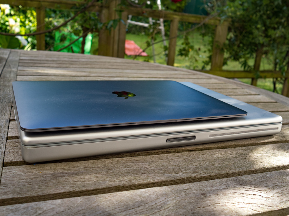 Ten years is a long time in computing: Compare the 2015 MacBook with the 2005 PowerBook. Weight Watchers would be proud.