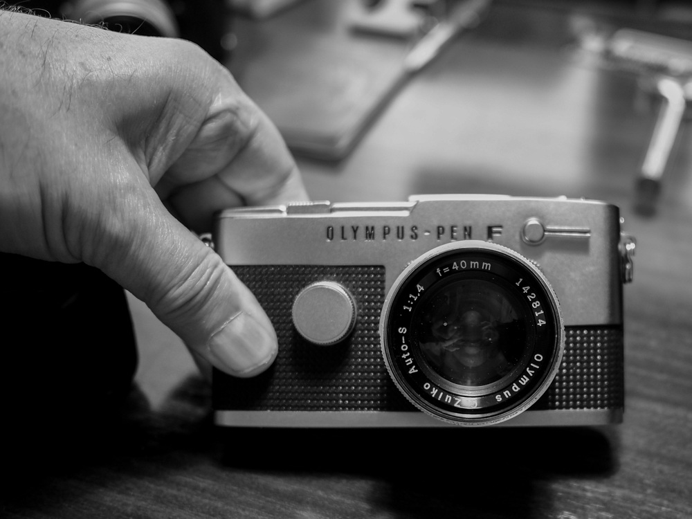 The compact Pen F (this is the FT, 1966 vintage) was a perfect little travel companion in its day. With excellent lenses to choose from, small size and easy to operate, the PEN was blessed by some excellent optics such as this fast f/1.4 35mm prime. It is the direct ancestor of today