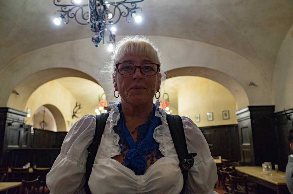 Petra, doyenne of the Augustiner beer hall in Neuhauserstrasse, ISO 3200