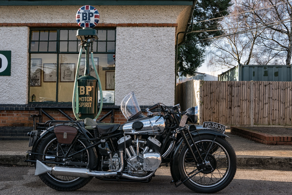 1935 Brough Superior sidecar outfit at Brooklands Museum: Impressive results from the Leica D-Lux, with its four-thirds sensor, encouraged me to adopt m4/3 as a second system to a full-frame outfit