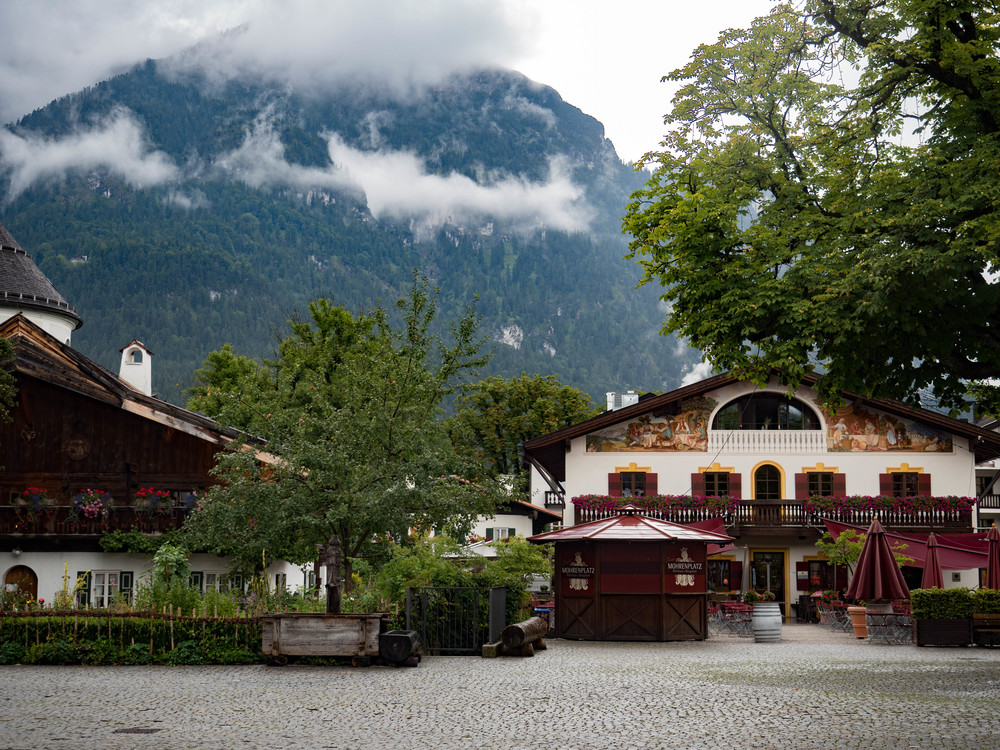 Beautiful Garmisch Partenkirchen at the foot of the mountains