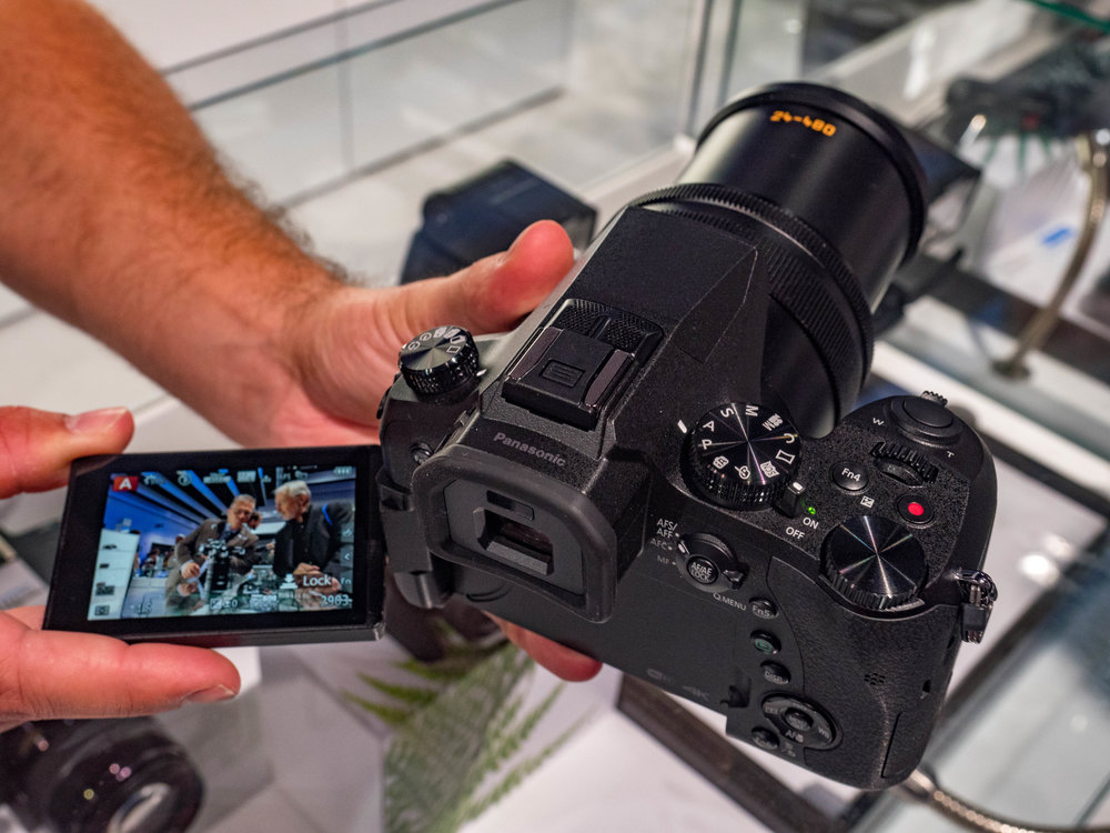 FZ2000: Slightly different control layout, including more prominent positioning of the video button, and a fully articulating screen