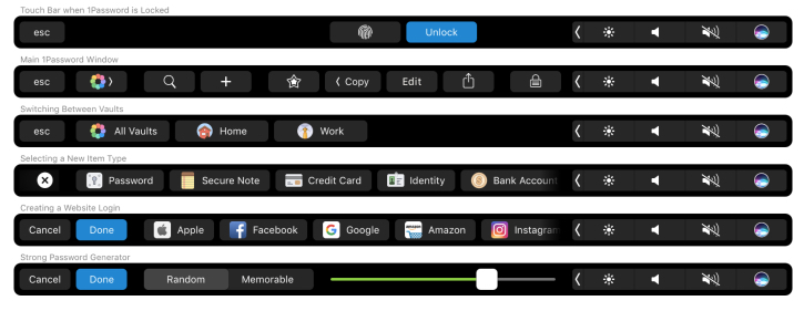  Touch Bar implementation for Agile Bits