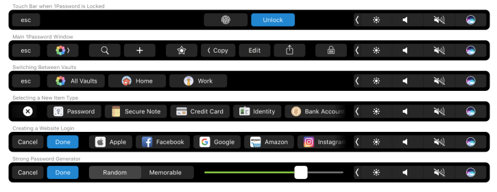 Touch Bar implementation for Agile Bits