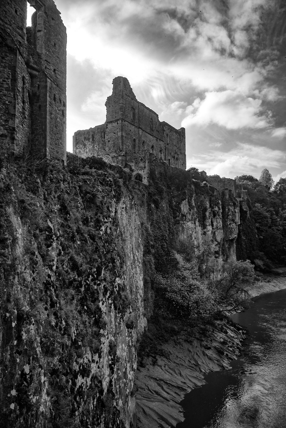 Chepstow Castle on a beautiful bend of the River Wye, brooding over England on the opposite bank.