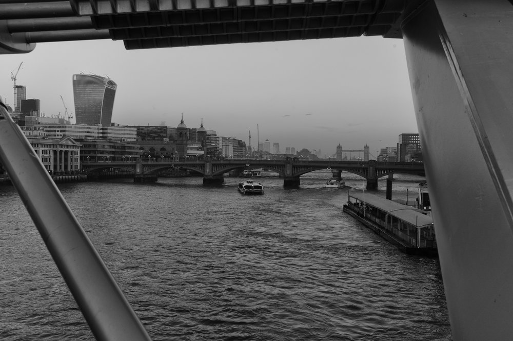 Walkie Talkie building and the City from the Millennium Bridge
