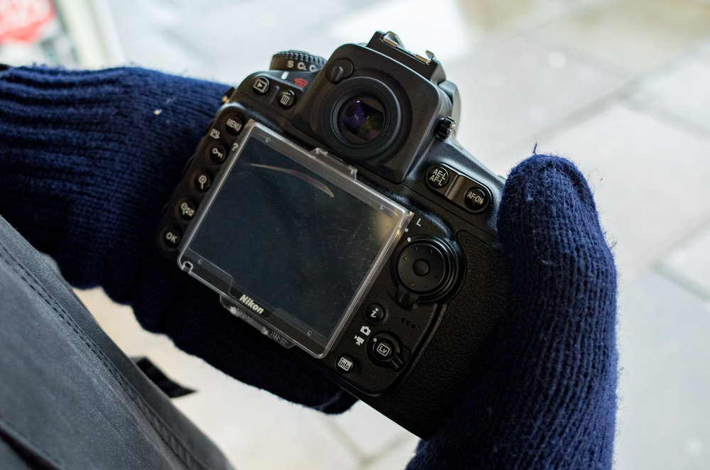 Above: The D810 has the grip for big hands but just look at those tiny buttons. The SL, in contrast, is a paragon of usability. Keep your hands warm all day and you won