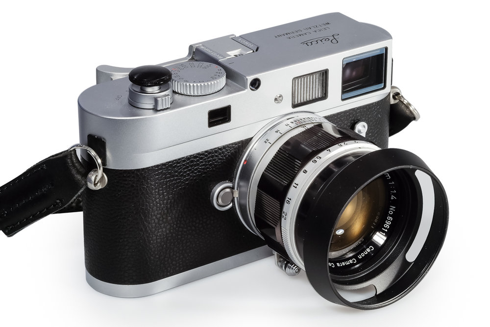 The Canon f/1.4 on my Monochrom Mk.I with customised top-plate engraving