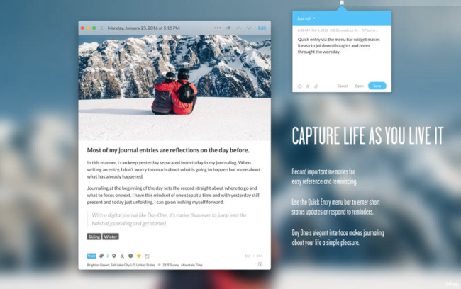 Day One, undoubtedly the best journalling application for Mac and iOS. Buy it and you will keep up your New Year