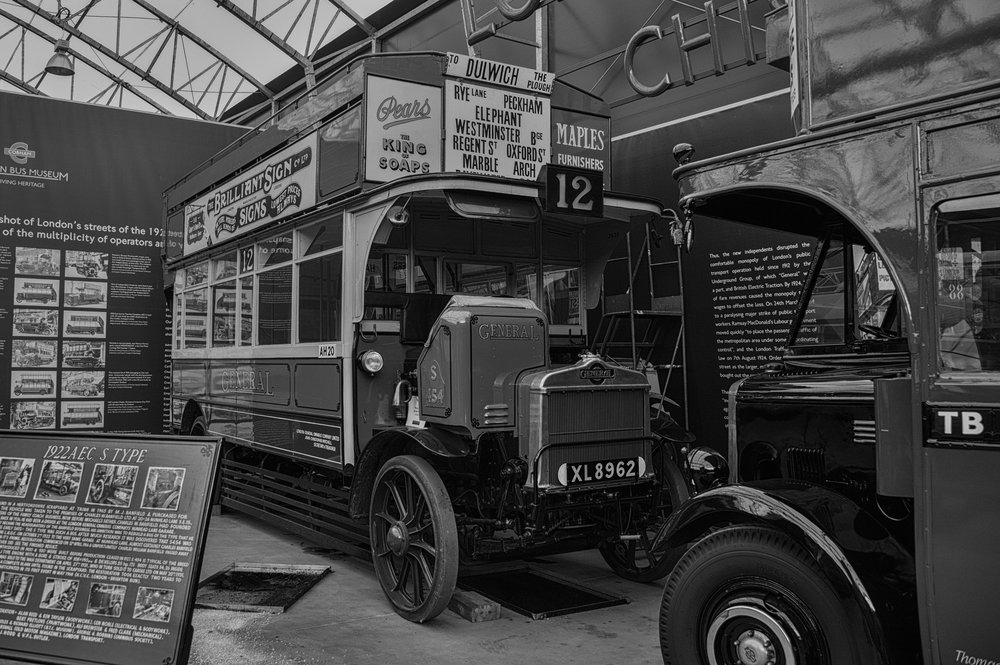 Fine detail at the London Bus Museum at Brooklands, Tri-Elmar at 28mm, Leica Monochrom Mk.I