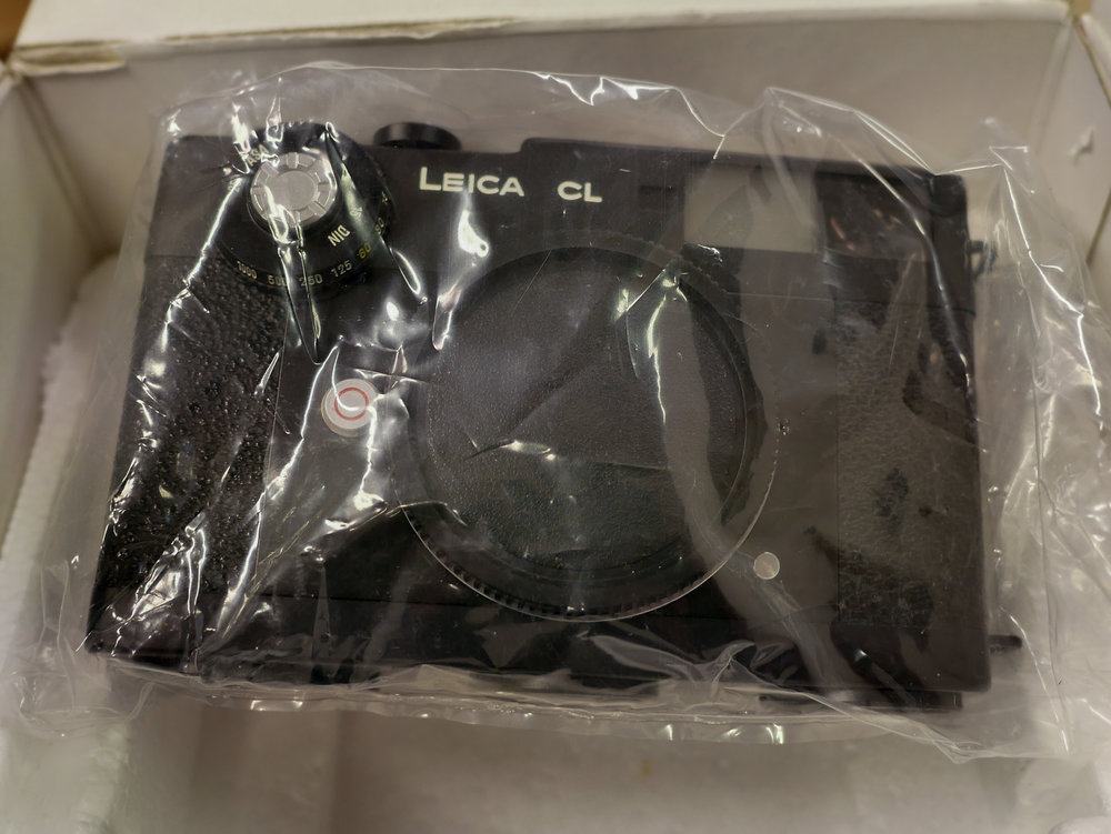 Leica CL body, still wrapped as on the day it left the factory forty-plus years ago