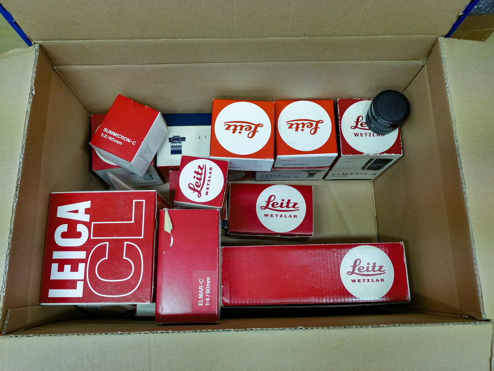 Box of tricks.... residual stock from an old Leica dealership