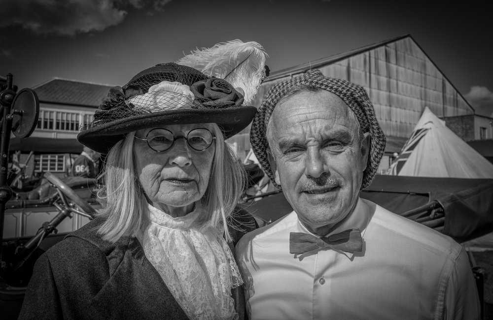 Happy couple at the World War I event, Leica Q and a tad over-processed in Silver Efex Pro. Vignette added to protect the innocent.