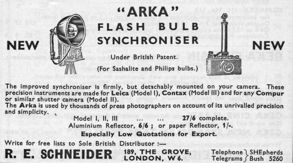   Above: [Fig.8] ARKA flash bulb synchroniser introduced 1933. Below [Fig.9] Kalart flash bulb synchroniser also introduced about 1933.  