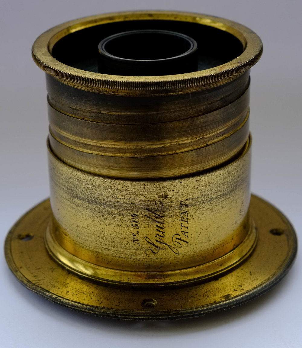 Grubb Aplanatic landscape lens showing lens number and patent mark c1855 by William Fagan